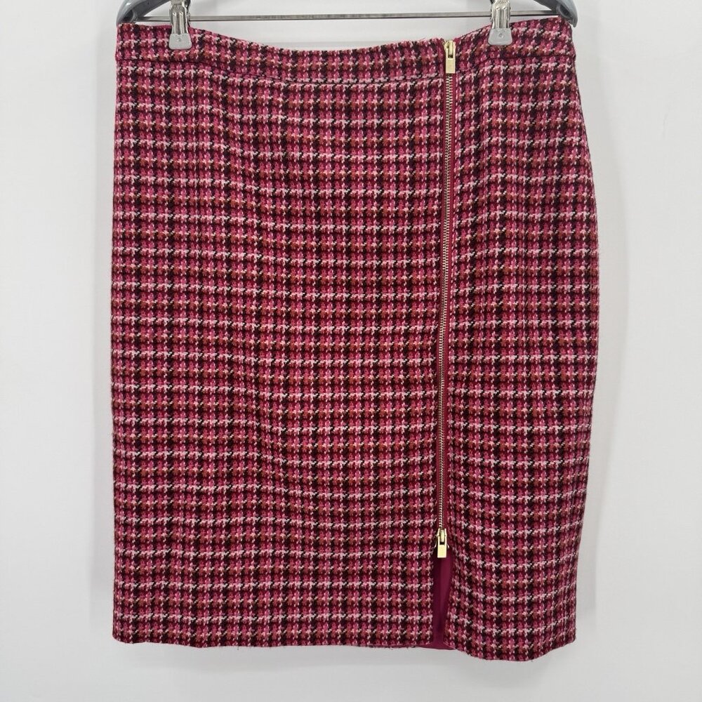 Talbots Wool Blend Pencil Skirt Size 12P 12 Petites Offset Gold Zipper
